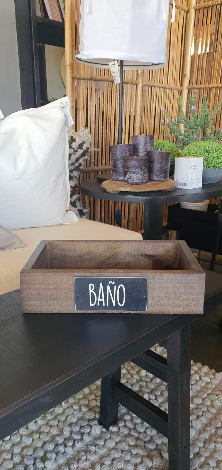 Caja de baño mediana teñido Café 30x18x7