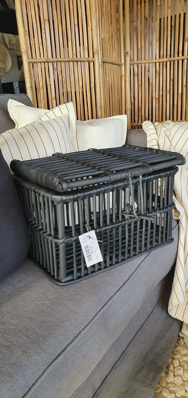 Baul rattan m negro