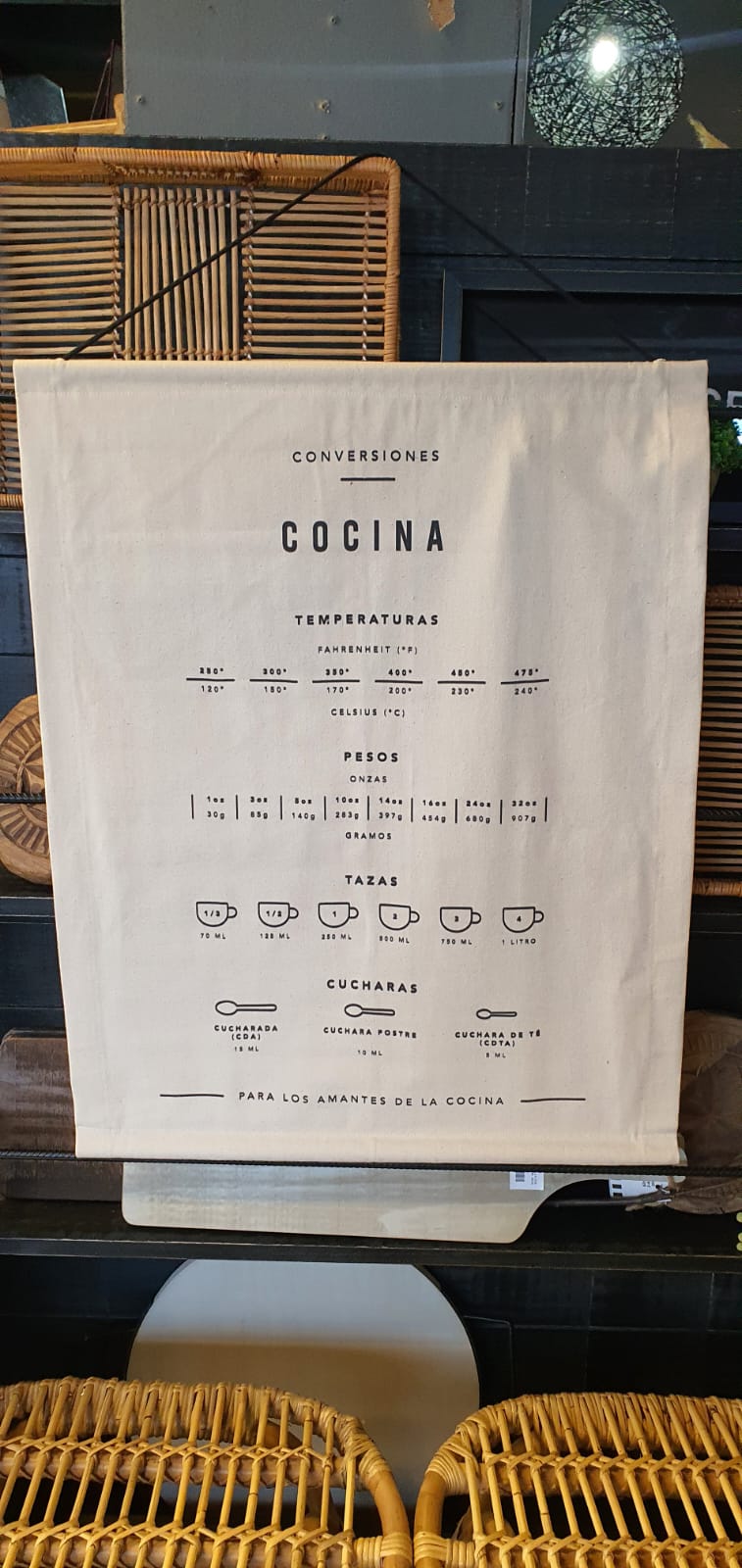 Pergamino lona diseño cocina beige