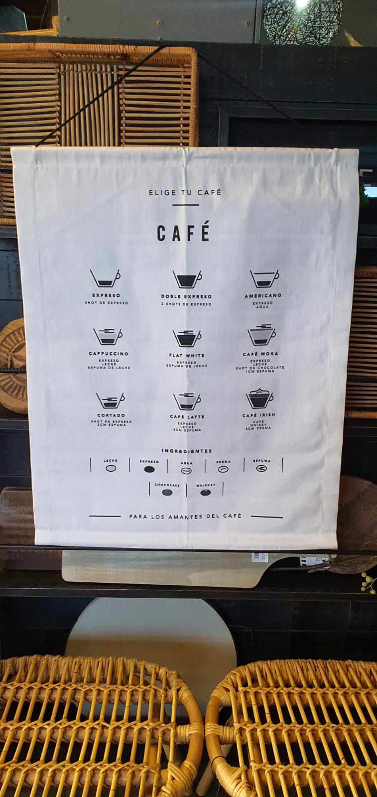 Pergamino lona diseño café blanco