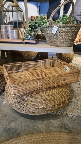 Bandeja rattan palitos natural 50x33