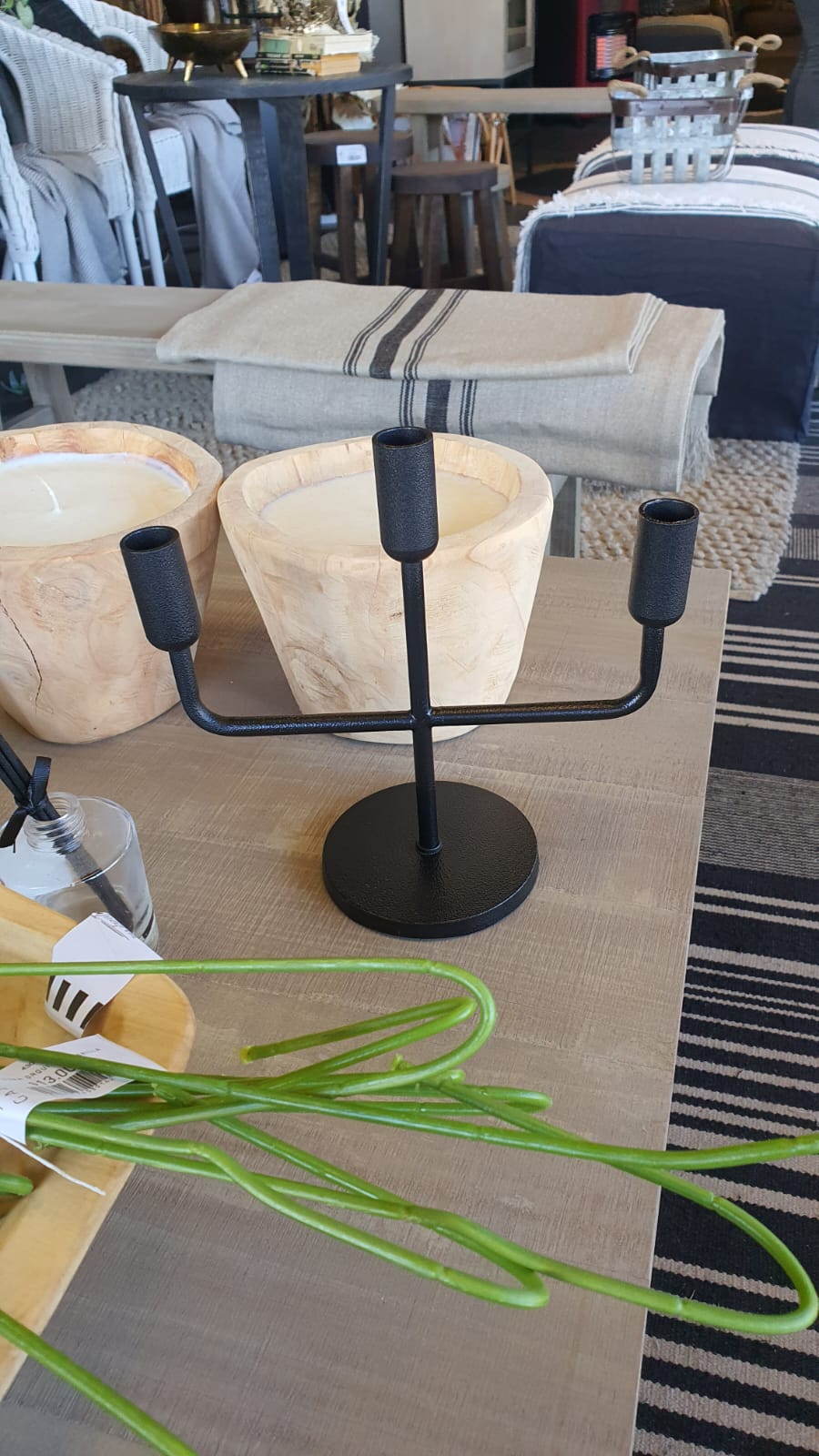 Candelabro trio negro