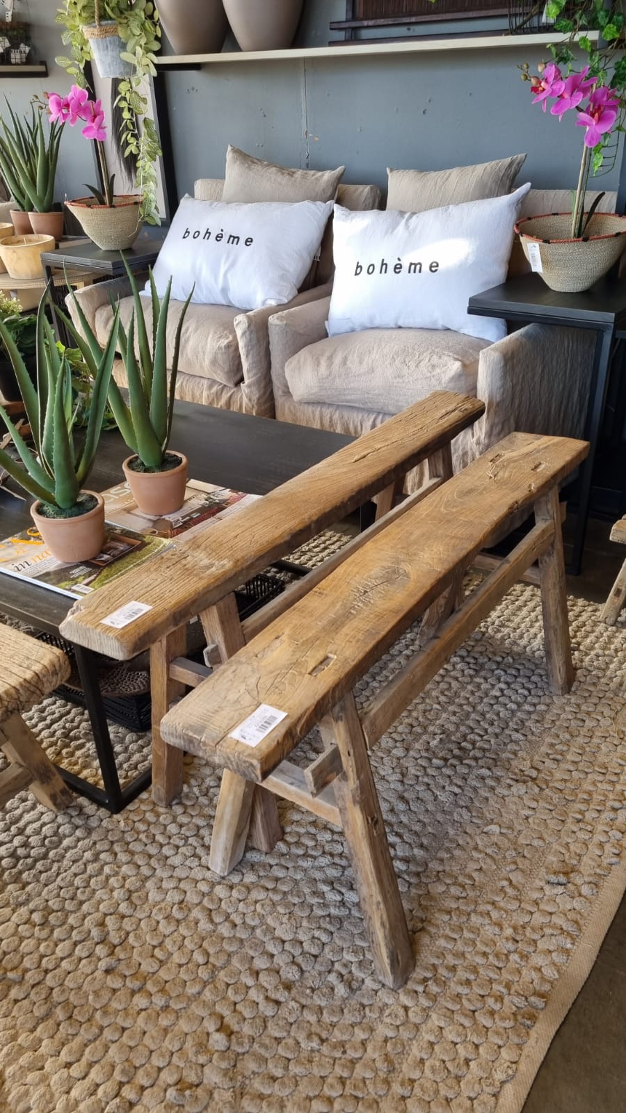 Banqueta 105 - 110 cm madera antigua