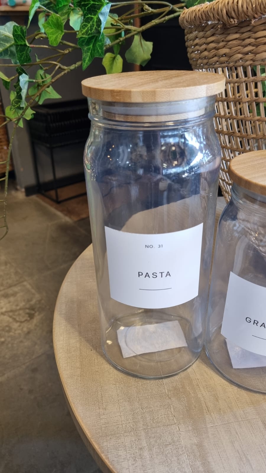 Frasco redondo vidrio 25 cm pasta