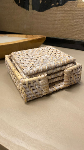 Set posavasos rattan 12x12