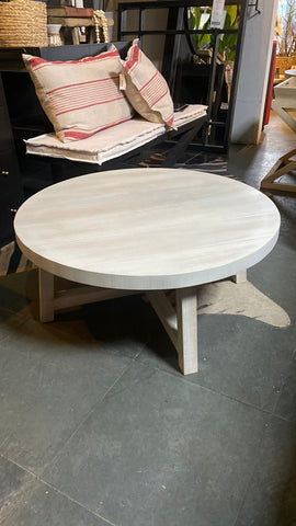 Mesa de centro redonda 80x35 patina clara