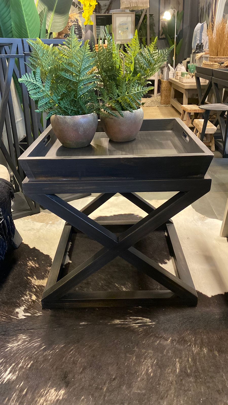 Mesa lateral magdalena 50x50x50 patina negra
