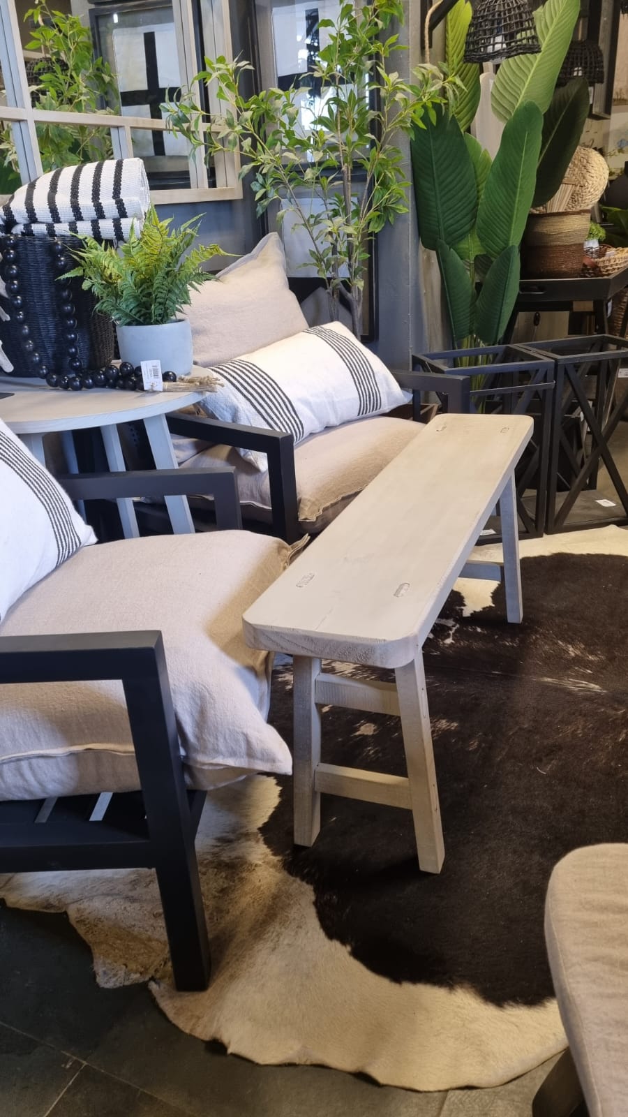 Banqueta tere 110x23x45 patina clara