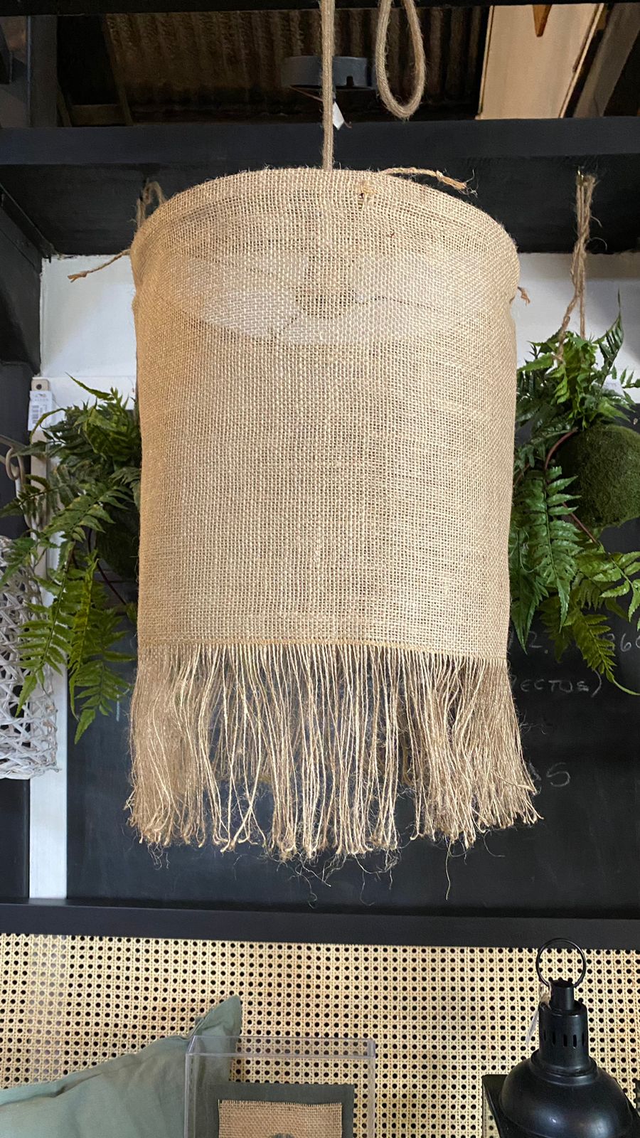 Lampara colgante funda rustica 35 cm