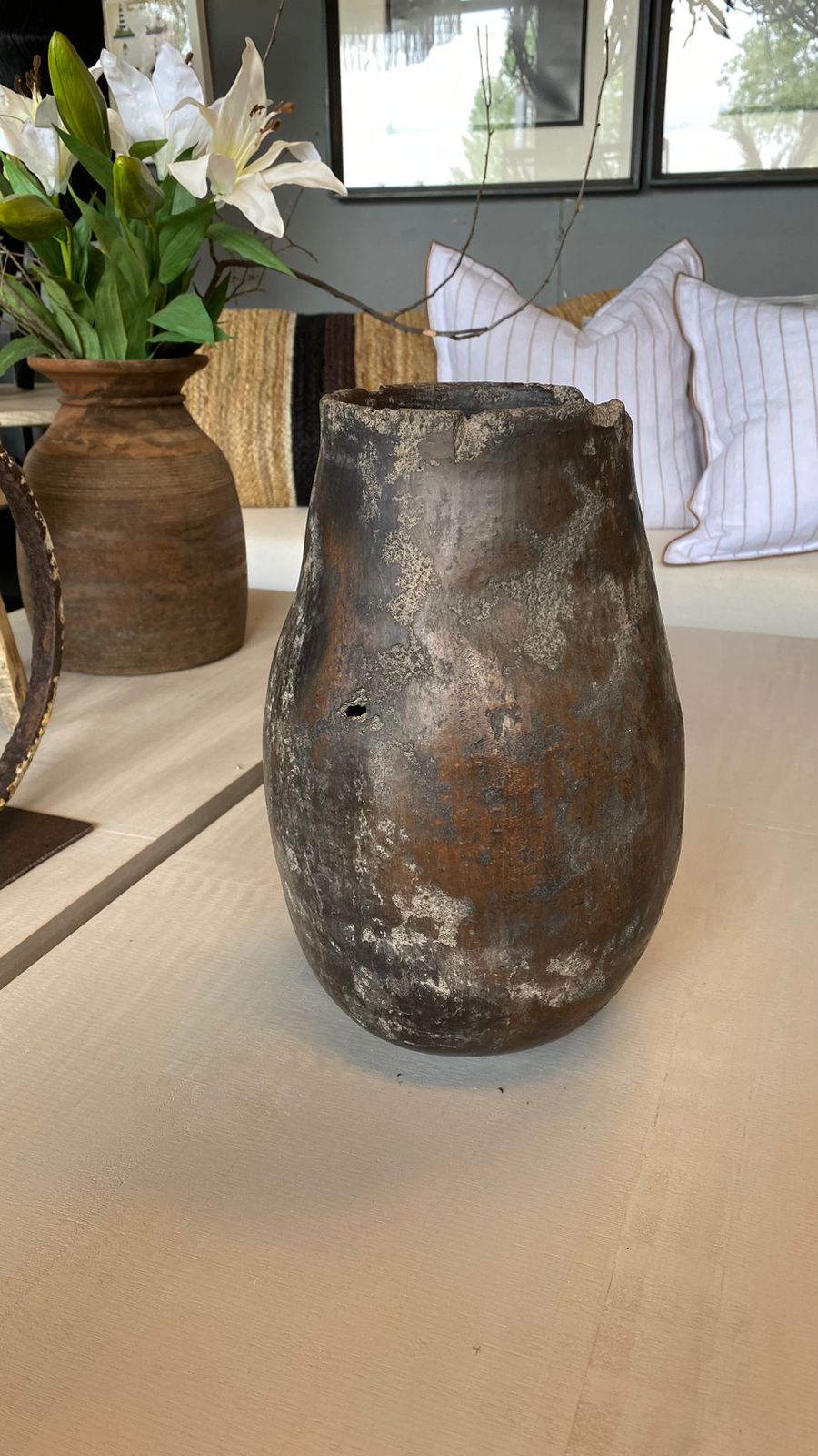Vasija ceramica envejecida diseño 13