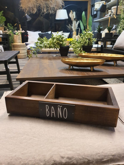 Caja baño con división teñido Café