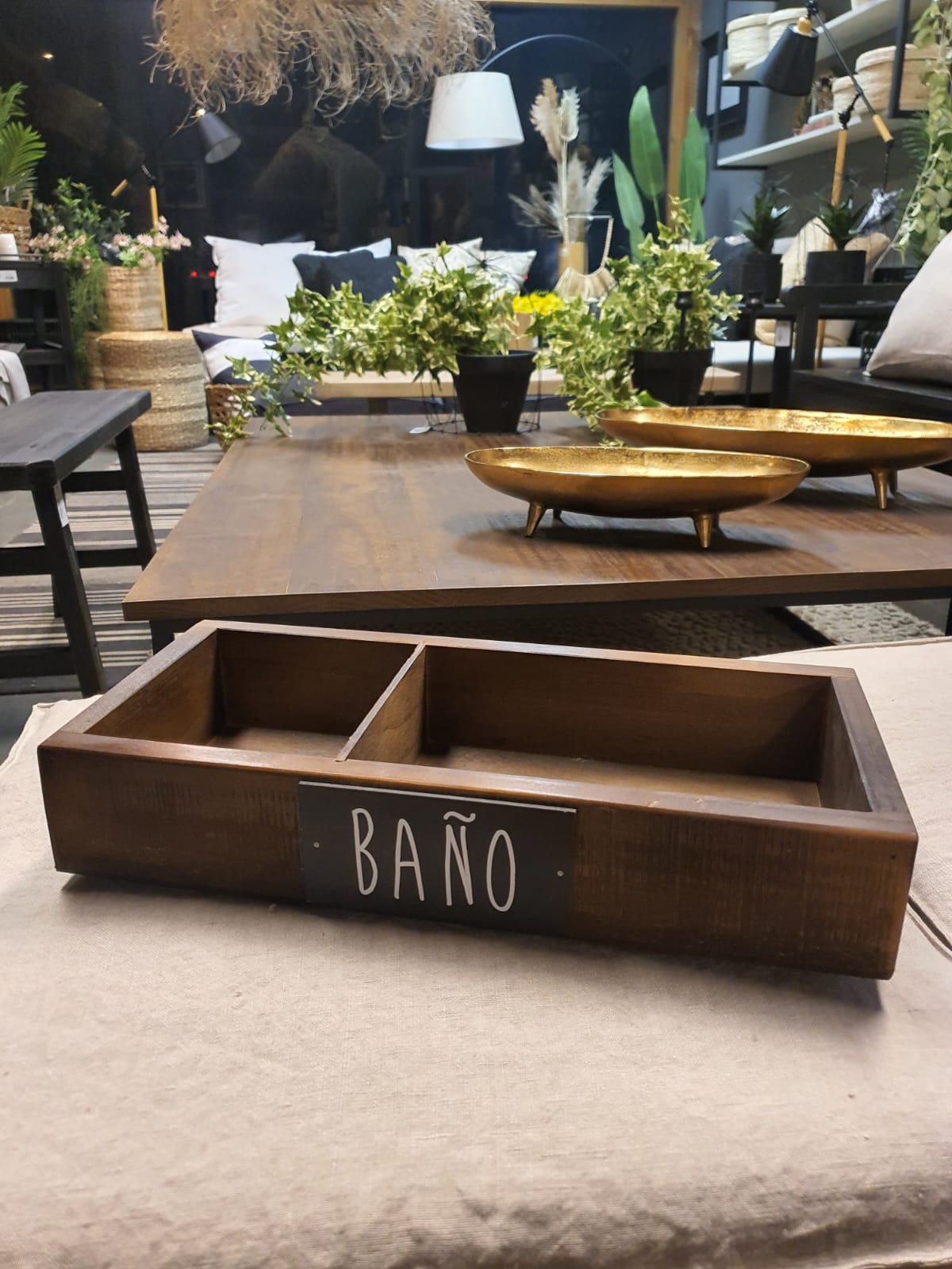 Caja baño con división teñido café