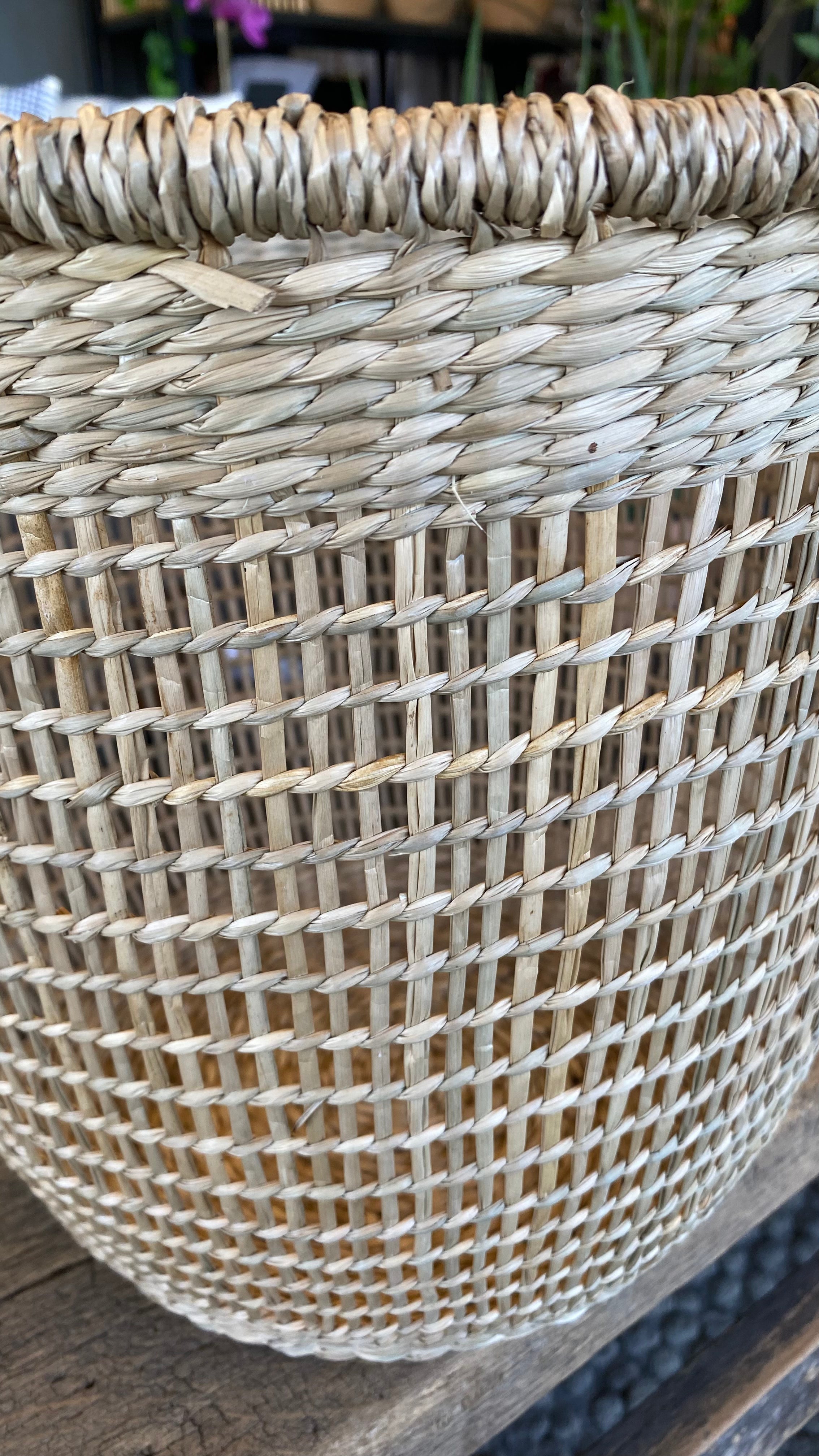 Canasto malla fibra natural l